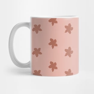 Wildflower pattern - Medium brown on pink Mug